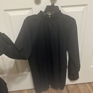 A.L.C. Black Ruffled Collar Blouse